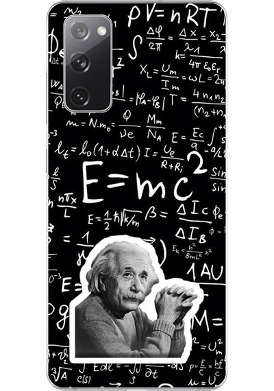 Samsung Galaxy S20 Fe Uyumlu Şeffaf Kılıf Albert Einstein Tasarımlı