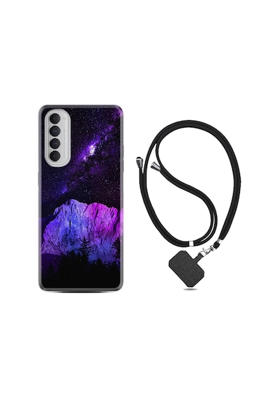 Oppo Reno 4 Pro Kılıf Boyun Askılı Purple Mountain 1640