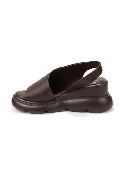 Papuçcity Mnrs 03212 Kadın Günlük Dolgu Topuk Sandalet Kahve