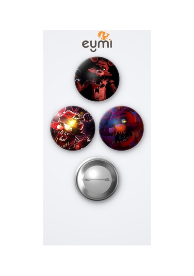 Five Nights At Freddy's Oyunu Foxy The Pirate Fox Oyun 3'lü Metal Rozet Seti 58mm İğneli Buton Çanta Yaka Rozeti Çok Renkli