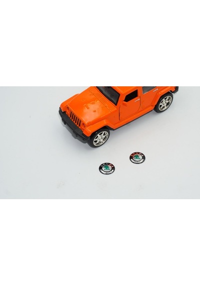 Skoda Auto Oto Anahtar 3M Metal Alaşım Logo 2Li Set