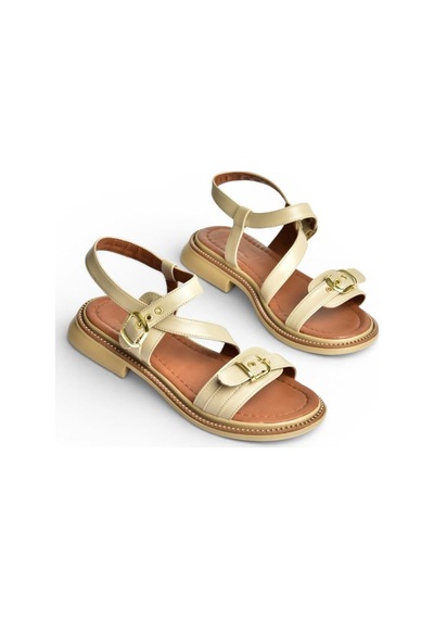 Fox Shoes Y996062509 Bej Toka Detaylı Kadın Sandalet