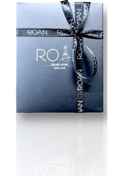 Roan Italyan Vegan Deri Defter Model Erkek Cüzdan Hediyelik Paket Siyah