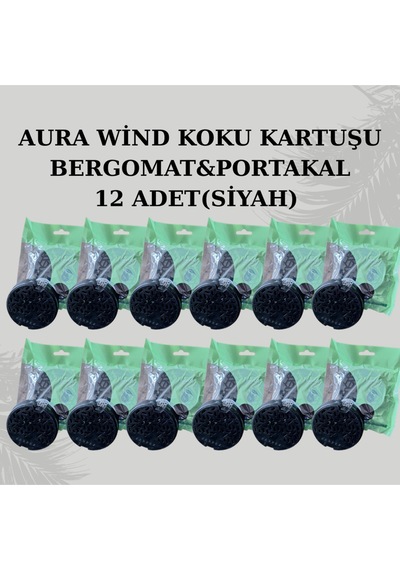 Aura Wind Koku Kartuşu Bergamot&portakal 12 Adet Siyah