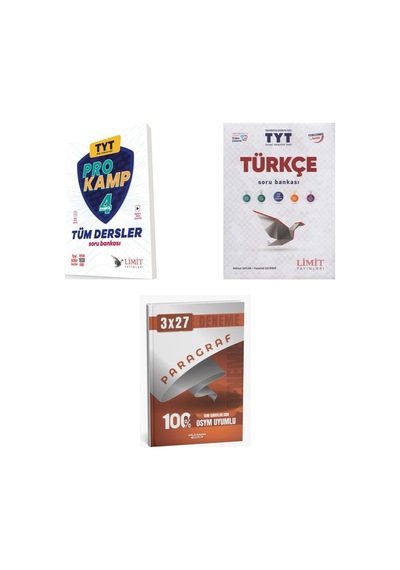 2027 2027 Limit Tyt Tüm Dersler Prokamp + Türkçe Soru + Anla Kazan Paragraf Deneme 3'lü Set