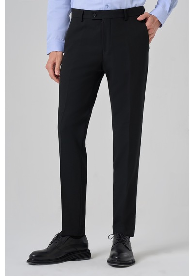 Morven Erkek Siyah Poliviskon Basic Slim Fit Pantolon 26mc003003001 Siyah