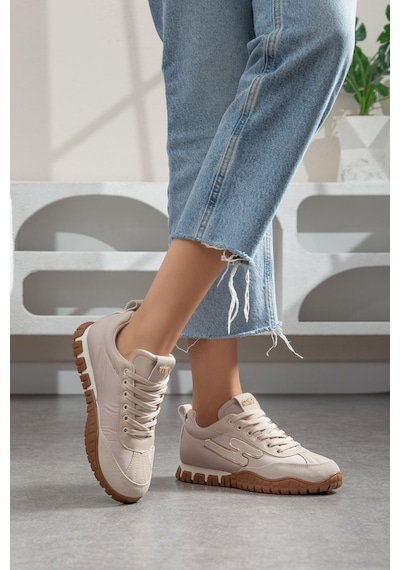 Valenza Paraşüt Ortopedik Sneaker Bej Açık Bej