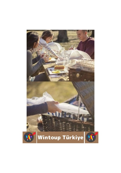 Kamp Piknik Outdoor Rüzgar Toz Sinek Böcek Koruyucu Katlanabilir Pratik Tül Yemek Koruma Şemsiyesi Çok Renkli