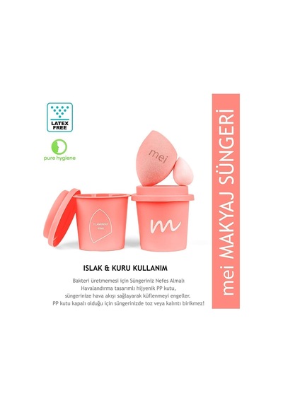 Makyaj Süngeri Fondöten Emmeyen Sponge Coffee Cup Hijyenik Flamingo Pink 1 Pro 1 Mini