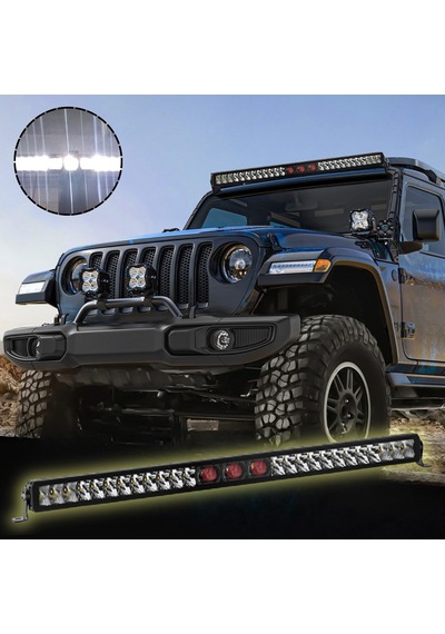 Off-road Premium Tavan Led Bar 105 Cm Beyaz Işık Projektör Kırmızı Göz Gündüz Led Metal Gövde