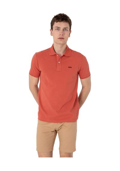 U.S. Polo Assn. Erkek Regular Fit Polo Yaka Basic T-shirt Pudra