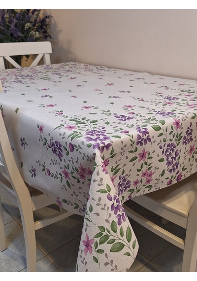 Elyaflı Pvc Muşamba - Desenli Silinebilir Masa Örtüsü Bej Fnt1233 140 X 240