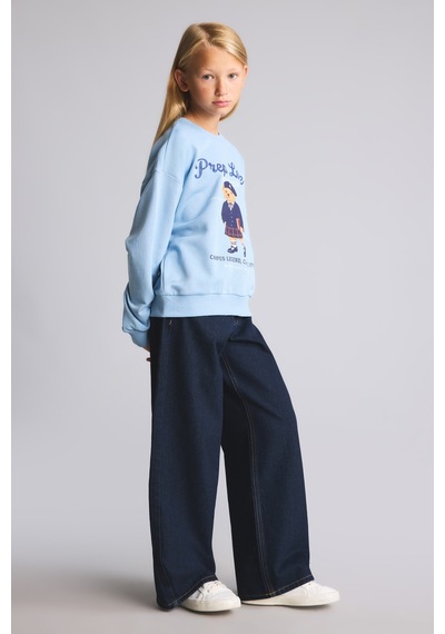 Defacto Baggy Fit Ekstra Konforlu Ve Dökümlü Jean Pantolon Kız Çocuk I2059a826aunm34 Mavi-nm34