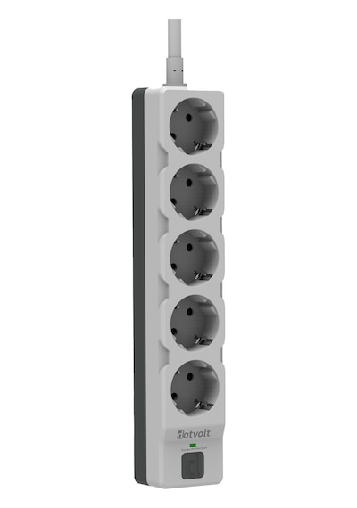 Dotvolt Beşli 1.5 Metre Kablolu Akım Korumalı Priz Beyaz Anahtarlı Surge Hunter 1050 Joule