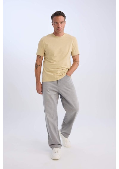 DeFacto %100 Pamuk New Regular Fit Bisiklet Yaka Basic Düz Kısa Kollu Tişört V7699AZ25SPKH504