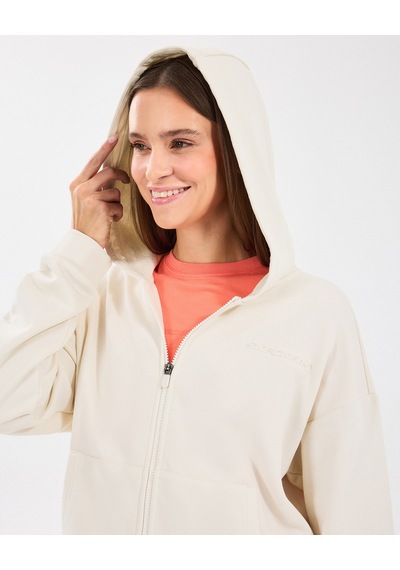 Skechers W Essential Full Zip Sweatshirt Kadın Offwhite Sweatshirt S242117-102 Beyaz