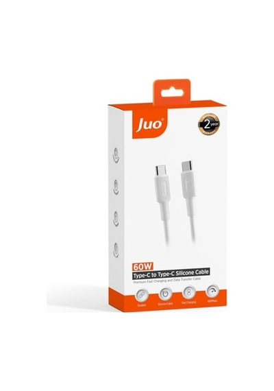 60w Usb Type-c To Type-c Silikon Hızlı Şarj Ve Data Kablosu Beyaz 2 Metre Diğer