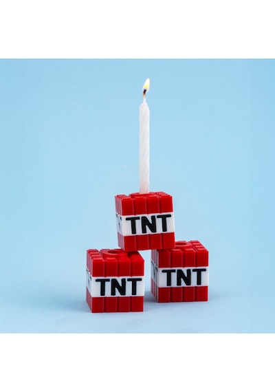 Minecraft Tnt Mumluk 3 Lü Blok Mumluk Seti Doğum Günü Pastası Süsü Parti Aksesuar