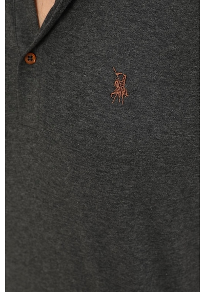 T8586 Dewberry Erkek Polo Yaka T-shırt-antrasit Antrasit
