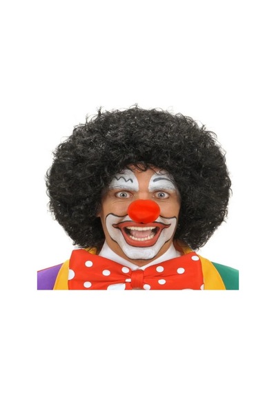 Siyah Renk Kıvırcık Afro Bonus Peruk Ve Kırmızı Sünger Burun Seti - Rxlu-344492 18