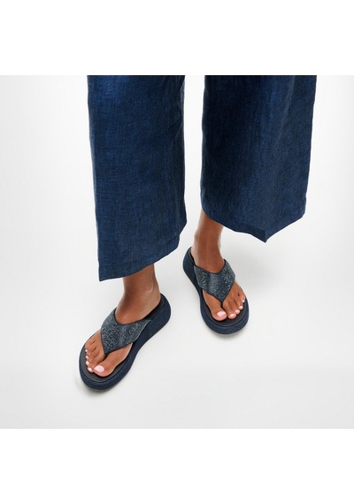 D71 Dark Denim Terlik Kadın Diğer A2v-d71 Fitflop F-mode Toe Post -denim And Hotfix Lacivert
