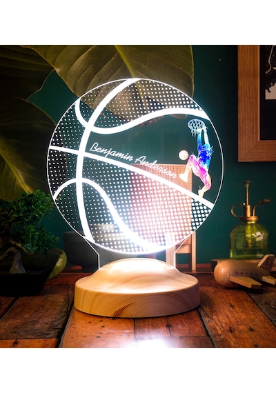 Basketbol Severlere Basketbolcu Hediyesi Basketbol Topu Led Lamba