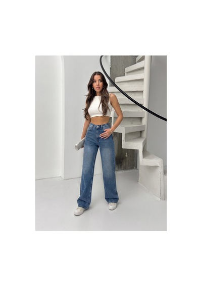 Bluemarlin Tint İşlemli Yüksek Bel Straight Denim Pantolon Tint İşlemli