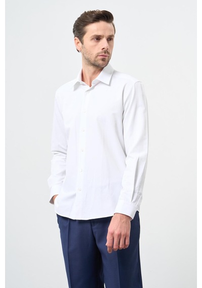 İmza Beyaz Uzun Kol Düz Bez Ayağı Sert Yaka Cepsiz Pamuklu Classic Slim Fit Gömlek 1004245267 Beyaz İmza Beyaz Uzun Kol Düz Bez Ayağı Sert Yaka Cepsiz Pamuklu Classic Slim Fit Gömlek 1004245267 Beyaz