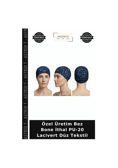 Astrid T Özel Üretim Bez Bone İthal Pu-20 Lacivert Düz Tekstil