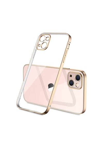 Apple Uyumlu  iPhone 13 Kilif Lens Korumali Renkli Arkasi Seffaf Kapak 490210550