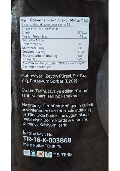 Nogay Siyah Zeytin Ezmesi Doğal Bursa Gemlik Zeytin Ezmesi
