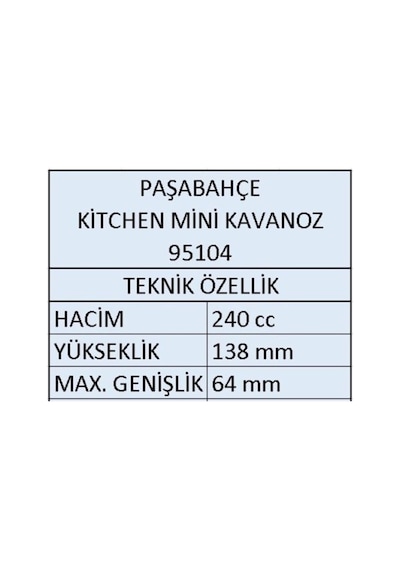 95104 Kitchen Mini Kavanoz 240 Cc Şeffaf