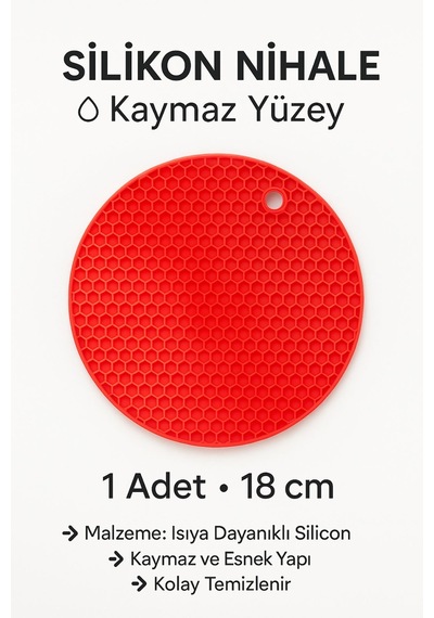 2'li Kaymaz Tabanlı Isıya Dayanıklı Silikon Nihale 18 Cm Silikon Diğer