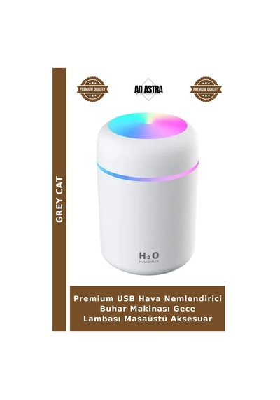 Premium Usb Hava Nemlendirici Buhar Makinası Gece Lambası Masaüstü Aksesuar