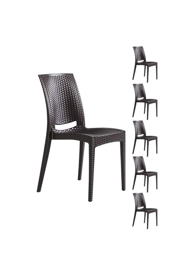 6 Adet Rattan Kahve Sandalye/balkon-bahçe-teras Genel