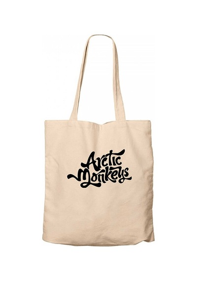 Arctic Monkeys Logo 2 Krem Fermuarlı Bez Çanta Gabardin