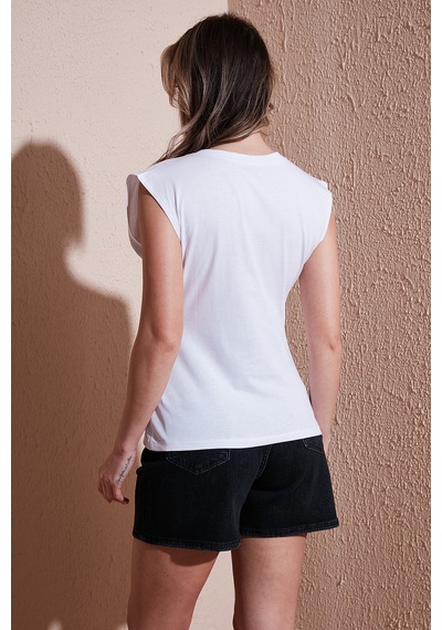Fashion Friends Bayan Bluz 25y0472k1 Beyaz Beyaz