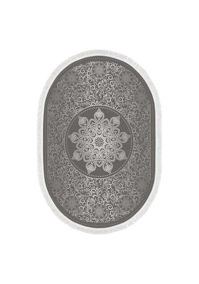 Eko Trend Djt Banyo Paspası Yıkanabilir Kaymaz Taban 1448 Oval Osmanlı Gümüş