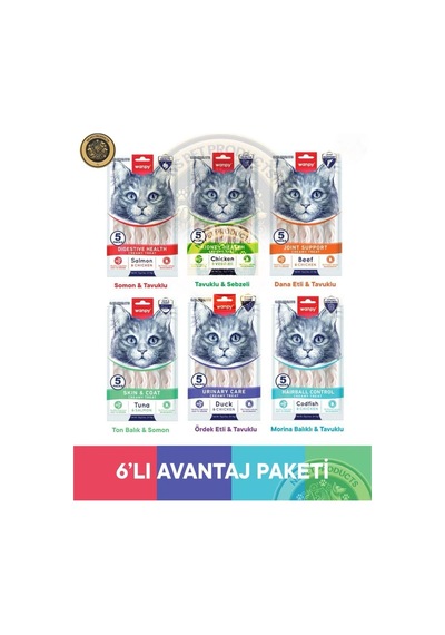 Wanpy Kedi Ödül Krema 6 Çeşit