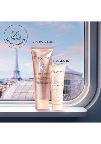 Gloss Absolu Insta Glaze Saç Kremi, Tüm Saç Tipleri İçin Parlaklık Arttırıcı Saç Kremi, Glikolik Asitli, Hyaluronik Asit Ve Yabani Gül, 75 Ml