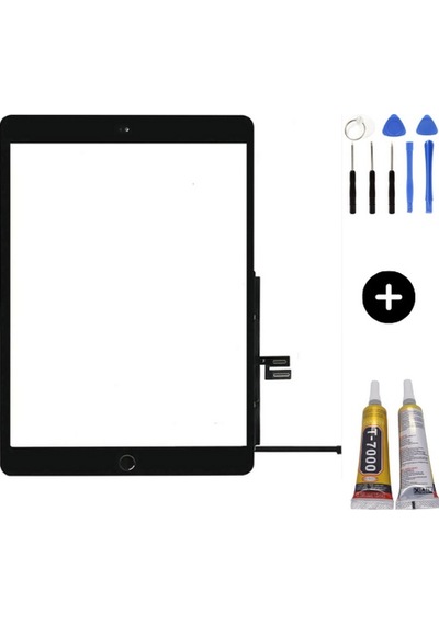 Apple Uyumlu iPad 7.nesil A2197-a2198-a2200 Home Tuşlu Dokunmatik Siyah + Montaj Seti