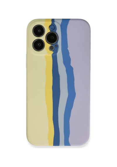 Sh Newface Apple İphone 13 Pro Kılıf Ebruli Lansman Silikon - Sarı-lila Najmaddin