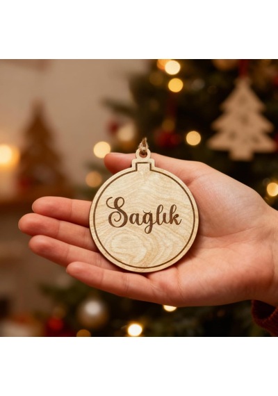 Bakgelal Ahşap Yılbaşı Ağacı Dilek Süsü Seti 5'li / Aşk, Zindelik, Para, Şans, Huzur Temalı Doğal Ahşap Yen Genel
