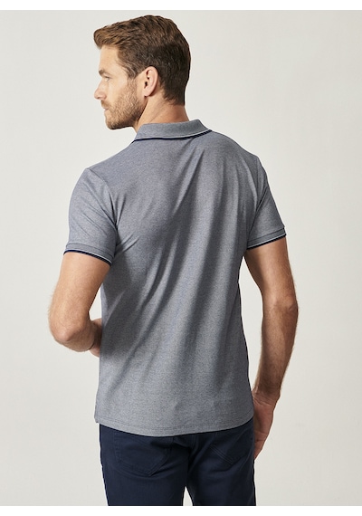 AC&Co / Altınyıldız Classics 4A4820200047LAC3XL Düğmeli Polo Yaka Cepsiz Slim Fit Erkek Tişört Lacivert