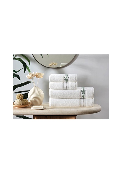 Özdilek Jardın Krem Yeşil-krem Best Set Hamam Takımı