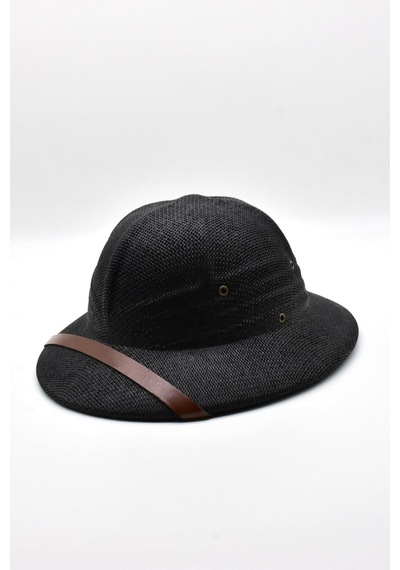 Külah Premium Safari Explorer Şapka Unisex Ayarlanabilir Hasır Kask - Siyah