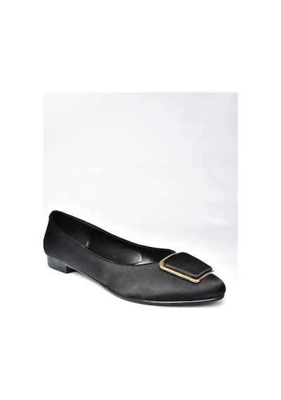 Fox Shoes P726776304 Siyah Saten Kumaş Kadın Babet Siyah