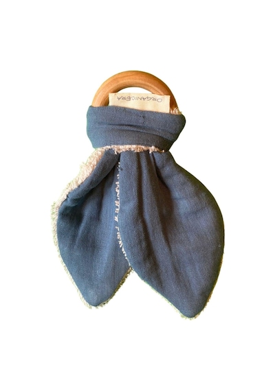 Organicera Muslin Diş Kaşıyıcı Indigo - Grey