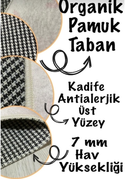 Mermer Desenli Kaymaz, Dökülmez Pamuk Dokuma Tabanlı, Yolluk