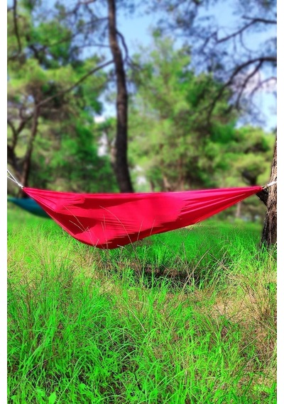 Bundera Kamp Hamağı Piknik Hamağı Bahçe Balkon Outdoor Kamp Salıncak Hamak Kırmızı Çok Renkli